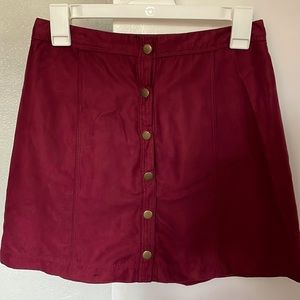 Maroon Hollister button up mini skirt